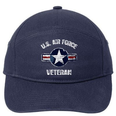 Vintage US Air Force Veteran Vintage USAF Veteran  7-Panel Snapback Hat