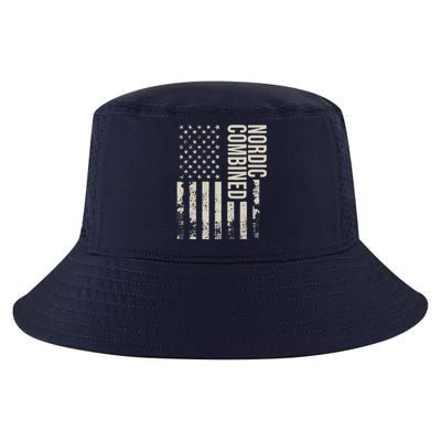 Vintage US American Flag Nordic Combined Cool Comfort Performance Bucket Hat