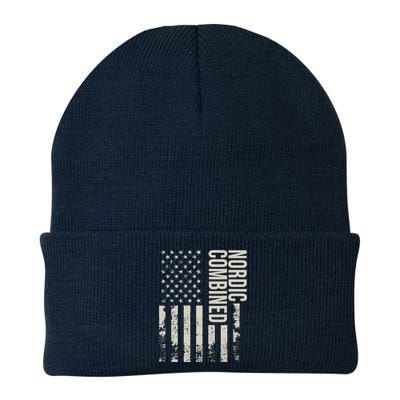 Vintage US American Flag Nordic Combined Knit Cap Winter Beanie