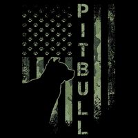 Vintage USA American Camo Flag Pitbull Dog Silhouette Pittie Doggie Tank