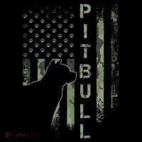 Vintage USA American Camo Flag Pitbull Dog Silhouette Pittie Tall T-Shirt
