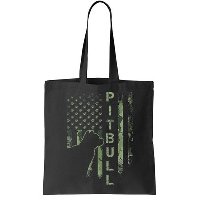 Vintage USA American Camo Flag Pitbull Dog Silhouette Pittie Bag