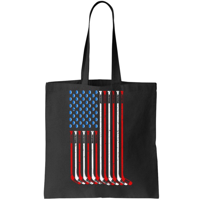 Vintage USA American Flag Ice Hockey Goalie Tote Bag