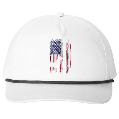 Vintage USA American Flag Boxer Dog Lover Silhouette Snapback Five-Panel Rope Hat