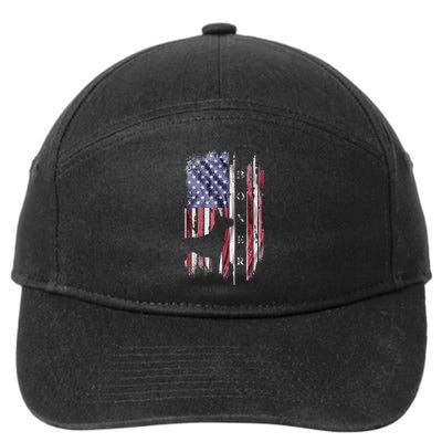 Vintage USA American Flag Boxer Dog Lover Silhouette 7-Panel Snapback Hat