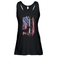 Vintage USA American Flag Boxer Dog Lover Silhouette Ladies Essential Flowy Tank