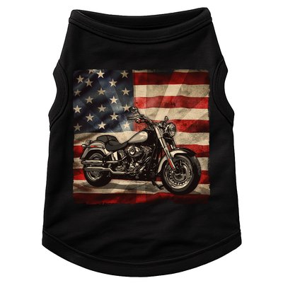 Vintage USA American Flag Motorcycle Biker Doggie Tank
