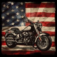 Vintage USA American Flag Motorcycle Biker Apron