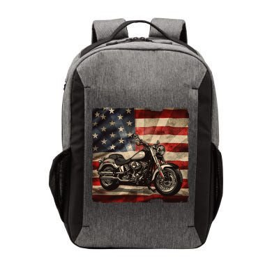 Vintage USA American Flag Motorcycle Biker Vector Backpack