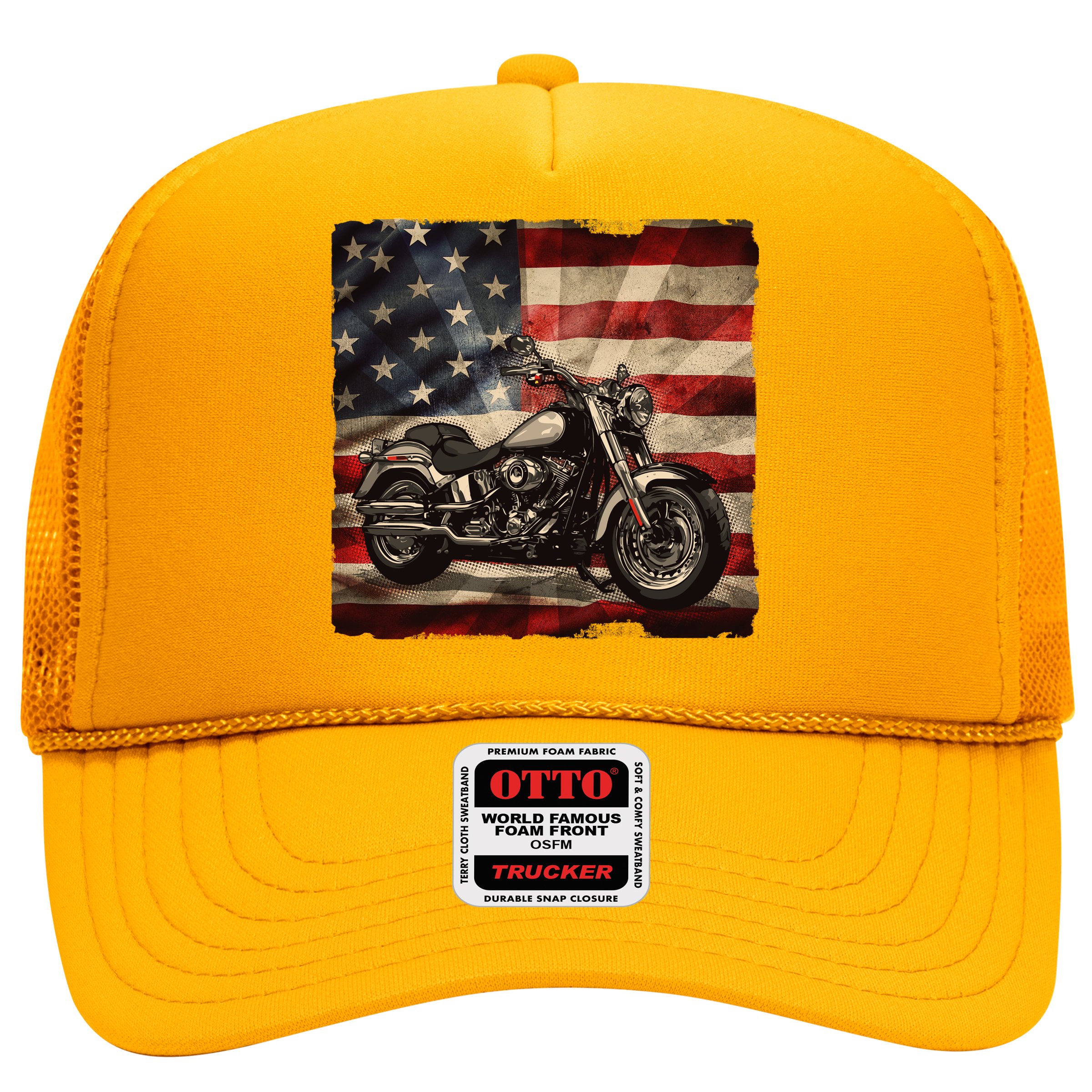 Vintage USA American Flag Motorcycle Biker Hat