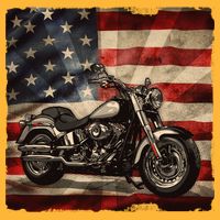 Vintage USA American Flag Motorcycle Biker Hat