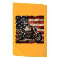 Vintage USA American Flag Motorcycle Biker Platinum Collection Golf Towel