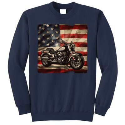 Vintage USA American Flag Motorcycle Biker Sweatshirt