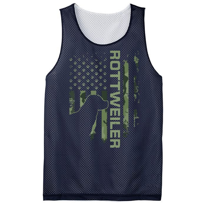 Vintage USA American Camo Flag Rottweiler Rottie Silhouette Mesh Reversible Basketball Jersey Tank