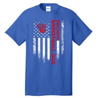 Vintage Usa American Flag World's Okayest Basketball Dad Funny Gift Tall T-Shirt