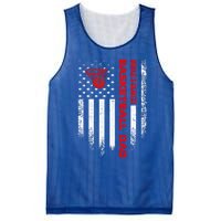 Vintage Usa American Flag World's Okayest Basketball Dad Funny Gift Mesh Reversible Basketball Jersey Tank