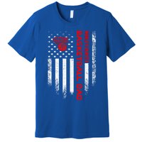 Vintage Usa American Flag World's Okayest Basketball Dad Funny Gift Premium T-Shirt