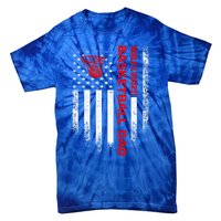 Vintage Usa American Flag World's Okayest Basketball Dad Funny Gift Tie-Dye T-Shirt