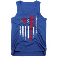 Vintage Usa American Flag World's Okayest Basketball Dad Funny Gift Tank Top