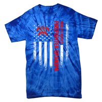 Vintage Us American Flag Worlds Okayest Firefighter Grandpa Gift Tie-Dye T-Shirt