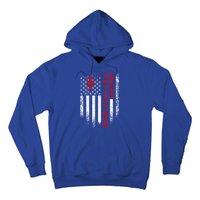 Vintage Usa American Flag World's Okayest Skiing Mom Skier Gift Hoodie