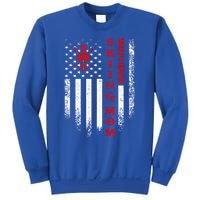 Vintage Usa American Flag World's Okayest Skiing Mom Skier Gift Sweatshirt