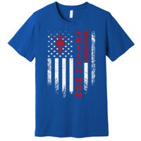 Vintage Usa American Flag World's Okayest Skiing Mom Skier Gift Premium T-Shirt