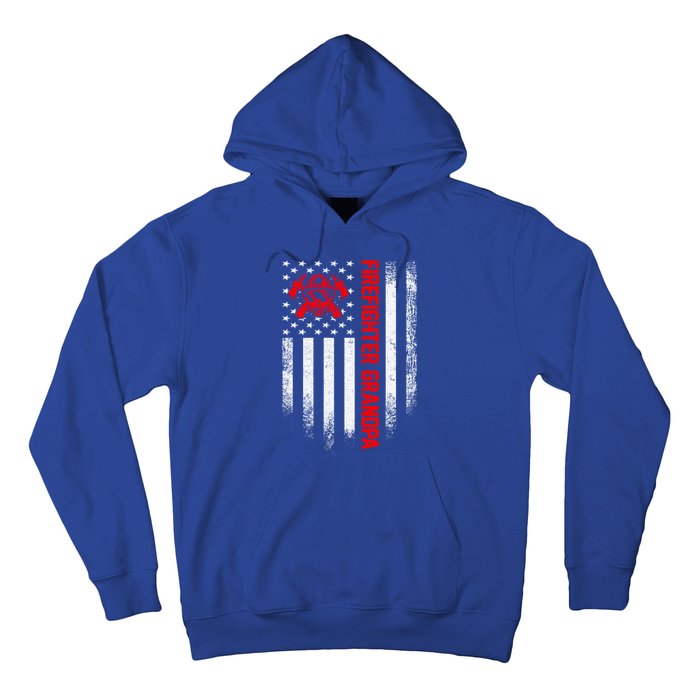 Vintage Usa American Flag Firefighter Grandpa Silhouette Meaningful Gift Hoodie