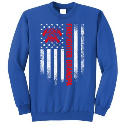 Vintage Usa American Flag Firefighter Grandpa Silhouette Meaningful Gift Sweatshirt