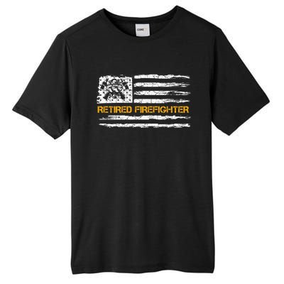 Vintage Usa American Flag Retired Firefighter Retiret Great Gift Tall Fusion ChromaSoft Performance T-Shirt