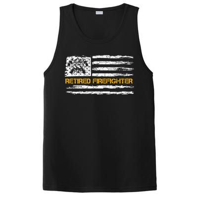 Vintage Usa American Flag Retired Firefighter Retiret Great Gift PosiCharge Competitor Tank