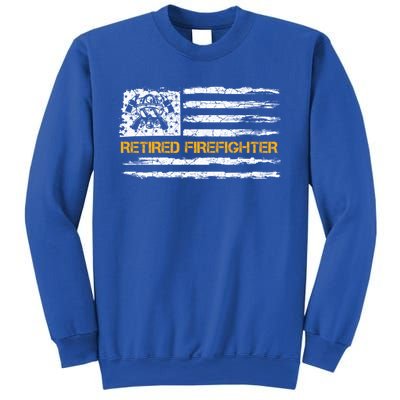 Vintage Usa American Flag Retired Firefighter Retiret Great Gift Sweatshirt