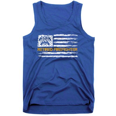 Vintage Usa American Flag Retired Firefighter Retiret Great Gift Tank Top