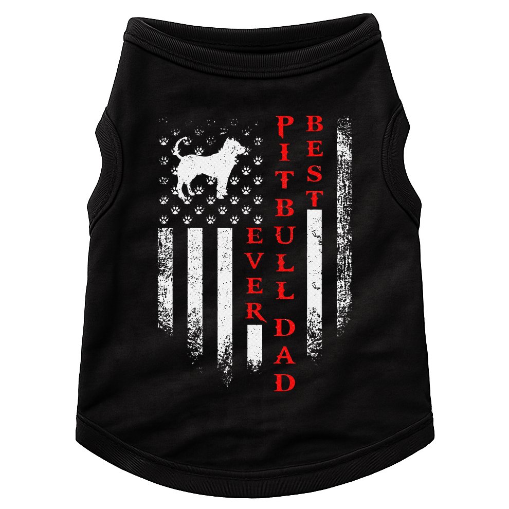 Vintage Usa American Flag Best Pit Bull Pitbull Dog Dad Ever Doggie Tank