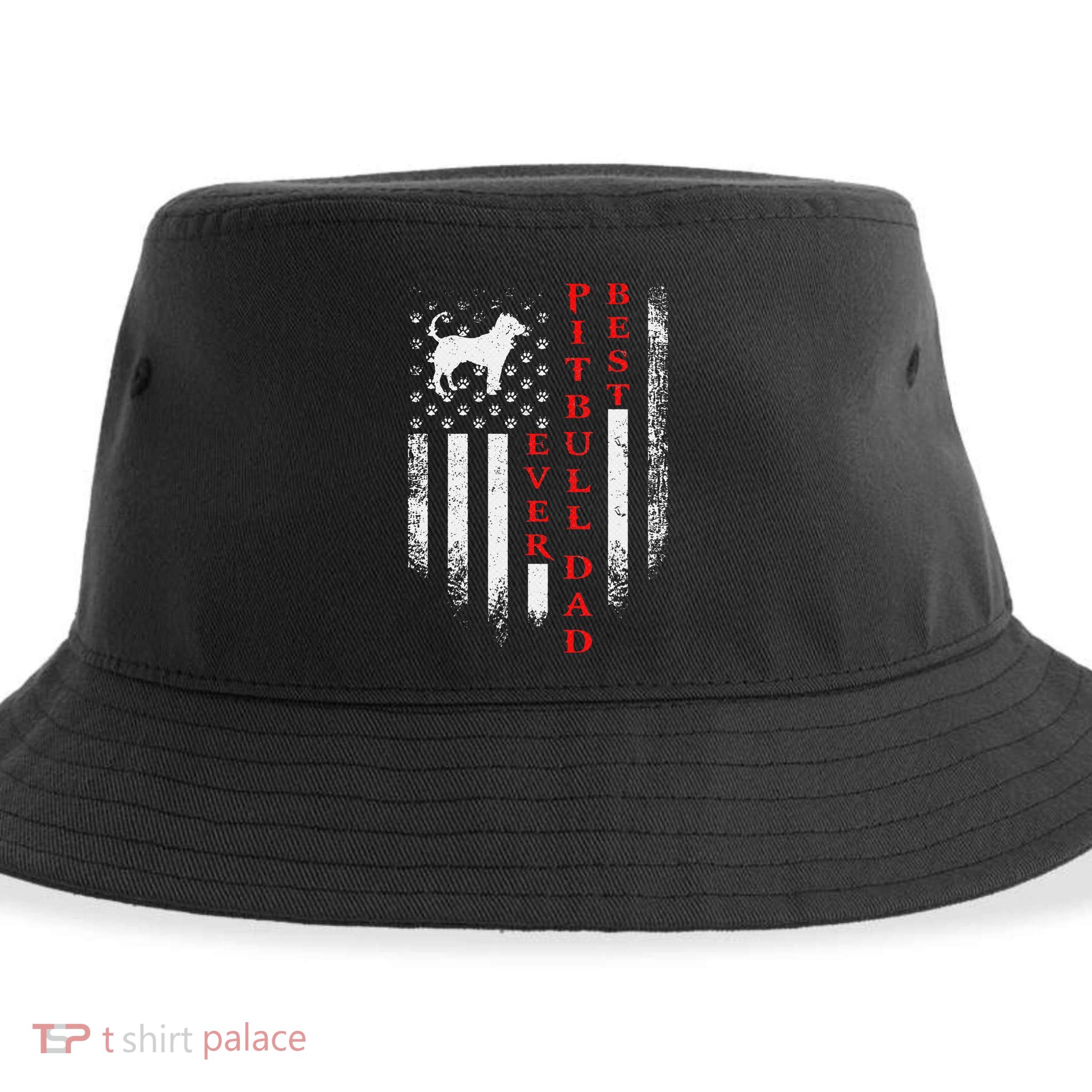 Vintage Usa American Flag Best Pit Bull Pitbull Dog Dad Ever Sustainable Bucket Hat