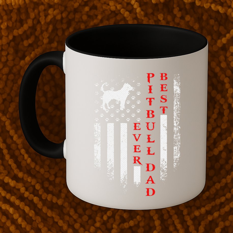Vintage Usa American Flag Best Pit Bull Pitbull Dog Dad Ever Mug