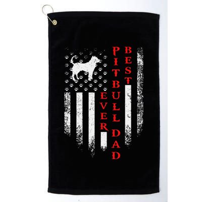 Vintage Usa American Flag Best Pit Bull Pitbull Dog Dad Ever Golf Towel