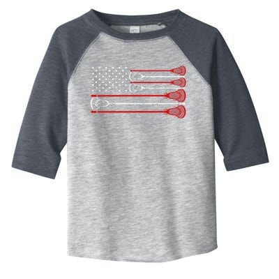 Vintage Usa American Flag Lacrosse Player Toddler Fine Jersey T-Shirt