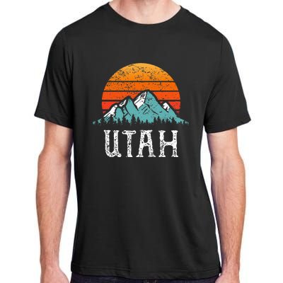 Vintage Utah Accessories Distressed 80s Mountains Retro Utah Adult ChromaSoft Performance T-Shirt