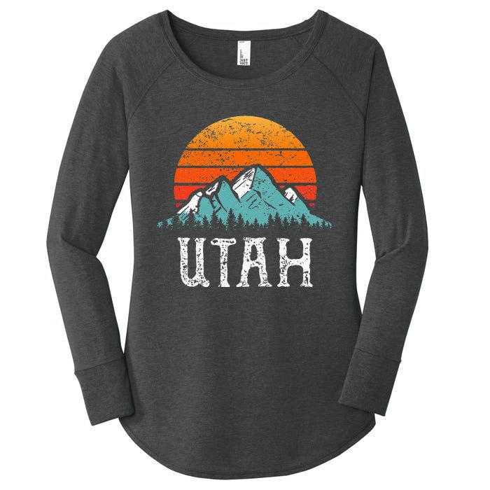 Vintage Utah Accessories Distressed 80s Mountains Retro Utah Women's Perfect Tri Tunic Long Sleeve Shirt