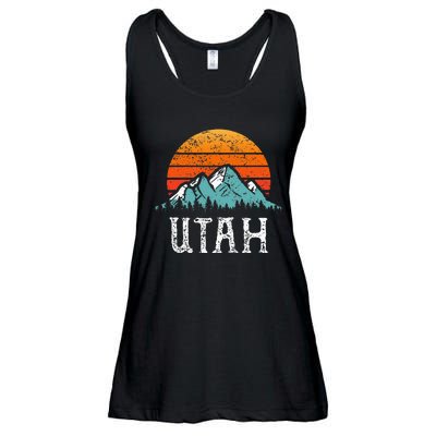 Vintage Utah Accessories Distressed 80s Mountains Retro Utah Ladies Essential Flowy Tank