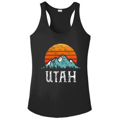 Vintage Utah Accessories Distressed 80s Mountains Retro Utah Ladies PosiCharge Competitor Racerback Tank