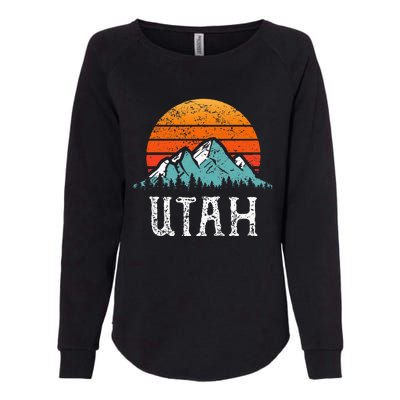 Vintage Utah Accessories Distressed 80s Mountains Retro Utah Womens California Wash Sweatshirt