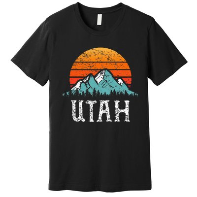 Vintage Utah Accessories Distressed 80s Mountains Retro Utah Premium T-Shirt