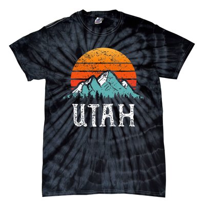 Vintage Utah Accessories Distressed 80s Mountains Retro Utah Tie-Dye T-Shirt