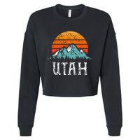 Vintage Utah Accessories Distressed 80s Mountains Retro Utah Cropped Pullover Crew