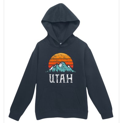 Vintage Utah Accessories Distressed 80s Mountains Retro Utah Urban Pullover Hoodie