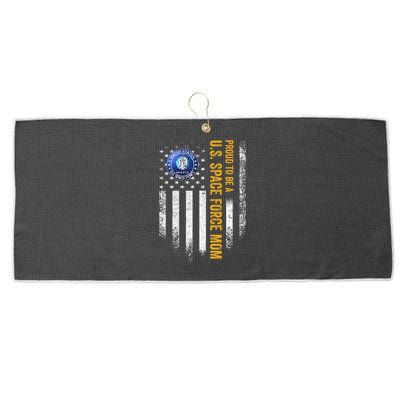 Vintage Usa American Flag Proud To Be A Us Space Force Mom Large Microfiber Waffle Golf Towel