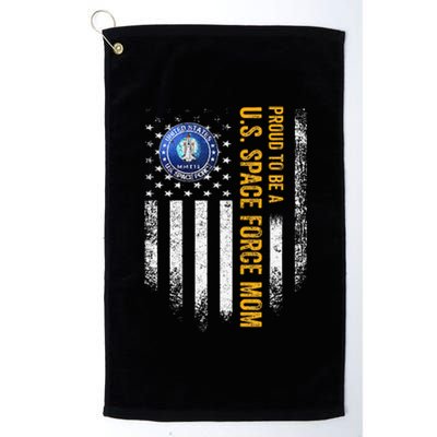 Vintage Usa American Flag Proud To Be A Us Space Force Mom Platinum Collection Golf Towel