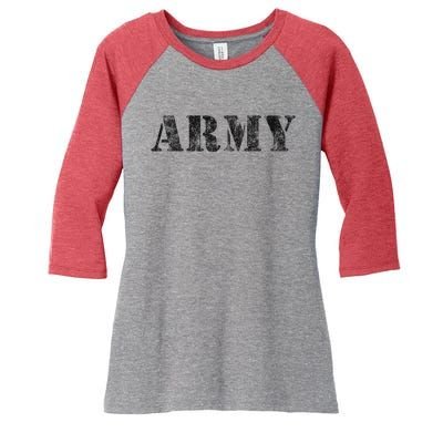 Vintage USA Army Military RED Friday Remember Retro Women's Tri-Blend 3/4-Sleeve Raglan Shirt